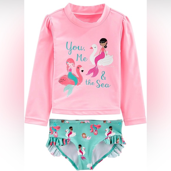 Toddlers 2-Piece Mermaid Rashguard Set - Picture 1 of 5